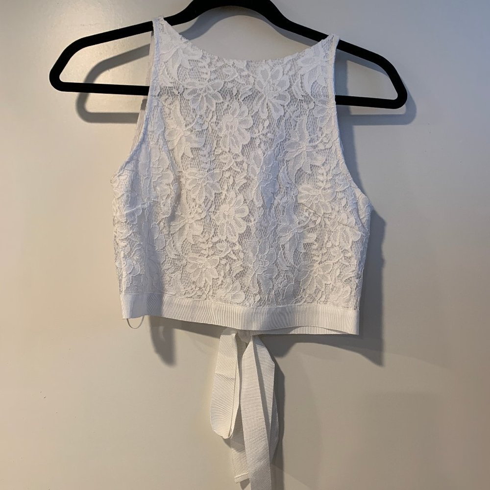 White floral cropped top